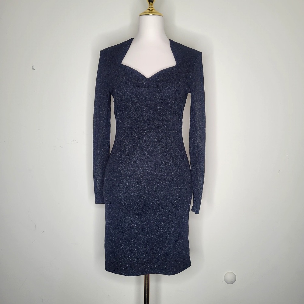 Vtg Zum Zum Sz 10 Black Silver Sweetheart Bodycon Party Dress American The Nanny